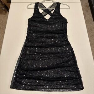 Express Black Sequin Mini Dress